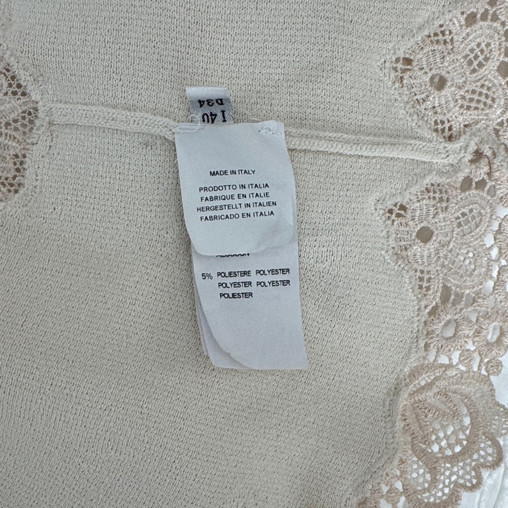 Blumarine Cream Dress with Lace Accents - Picture 5 of 6